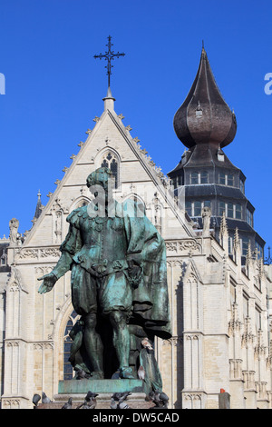Statue du peintre baroque flamand Peter Paul Rubens (1570-1644) à Anvers, Belgique Banque D'Images