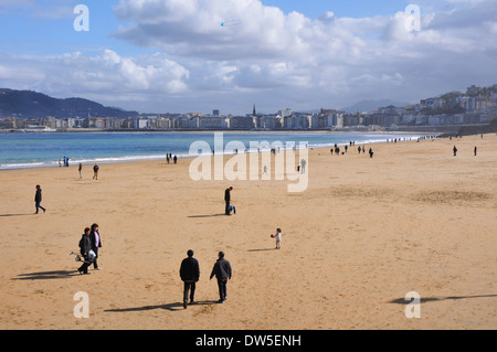 Soleil d'hiver à San Sebastian Banque D'Images