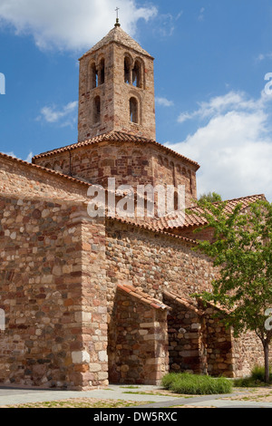 Clocher de l'église de Santa Maria, appartenant à la groupe monumental de Sant Pere de Terrassa, en Catalogne. Banque D'Images