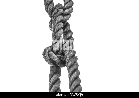 Une grungy la corde de nylon utilisé pour accrocher une balançoire.