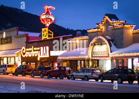 Célèbre 'Million Dollar Cowboy Bar', Jackson Hole, Wyoming Banque D'Images