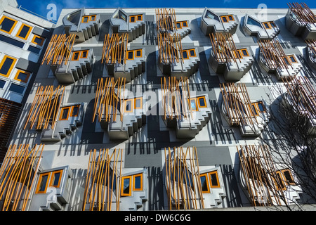 Windows dans le MSPs bureaux au parlement écossais, Holyrood, Édimbourg Banque D'Images