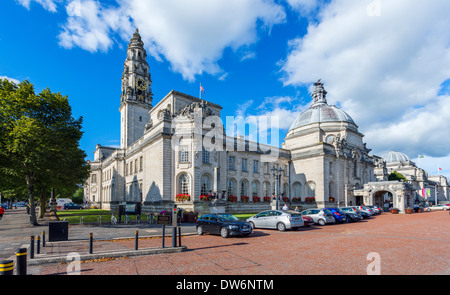 L'hôtel de ville, Cardiff, South Glamorgan, Pays de Galles, Royaume-Uni Banque D'Images