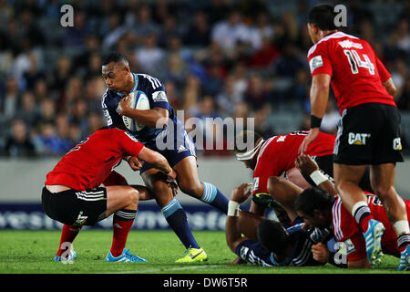 Auckland, Nouvelle-Zélande. 28 Février, 2014. Teversusita Li du blues en action. Super rugby rugby union match, Blues v croisés à Eden Park, Auckland, Nouvelle-Zélande. Vendredi 28 février 2014. Credit : Action Plus Sport/Alamy Live News Banque D'Images