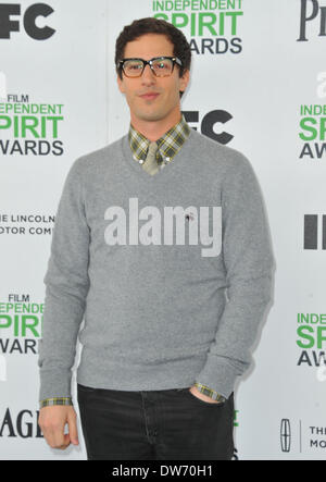 Los Angeles, Californie, USA. 1er mars 2014. Andy Samberg participant à la Film Independent Spirit Awards 2014 qui a eu lieu à la plage de Santa Monica Santa Monica, Californie le 1 mars 2014. Crédit Image : 2014(© D. Long/Globe Photos/ZUMAPRESS.com) Crédit : ZUMA Press, Inc./Alamy Live News Banque D'Images