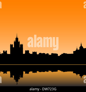 Moscow City skyline silhouette vector illustration Banque D'Images
