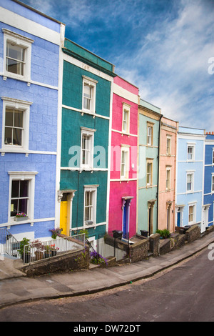 Maisons peintes en couleurs de Clifton à Bristol UK Bois Banque D'Images