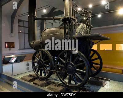 Le "Sans Pareil" locomotive à vapeur construite par Timothy Hackworth pour 1829 essais compétitifs à Freckeisen Liverpool Manchester Rly Banque D'Images