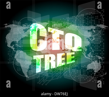 Ctq tree mot sur digital touch screen Banque D'Images