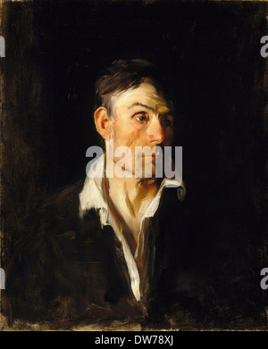 Frank Duveneck, Portrait d'un homme (Richard Creifelds). Circa 1876. Huile sur toile. Le Musée de Brooklyn, New York City, USA. Banque D'Images