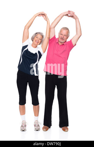 Senior couple in front of white background Banque D'Images