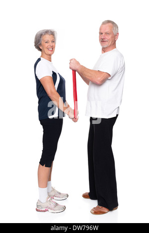 Senior couple in front of white background Banque D'Images