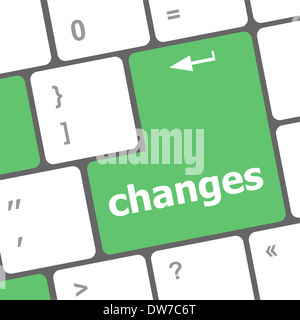 Mots sur les touches du clavier sur les changements Banque D'Images