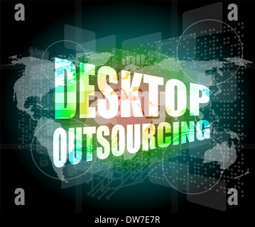 Sous-traitance bureau word on digital touch screen Banque D'Images