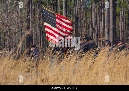 De reconstitution de la bataille d'Olustee, Olustee Battlefield Historic State Park près de Lake City, Floride, USA Banque D'Images