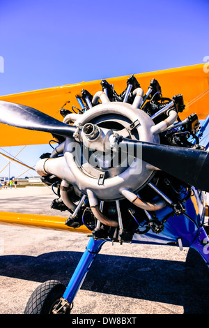 Un Boeing Stearman Model 75 moteur Continental R-670 Banque D'Images