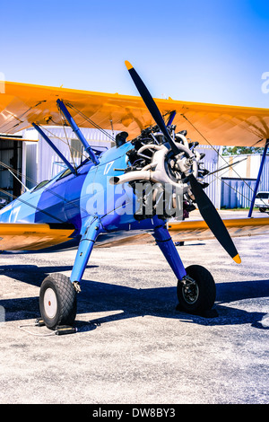 Un Boeing Stearman Model 75 moteur Continental R-670 Banque D'Images