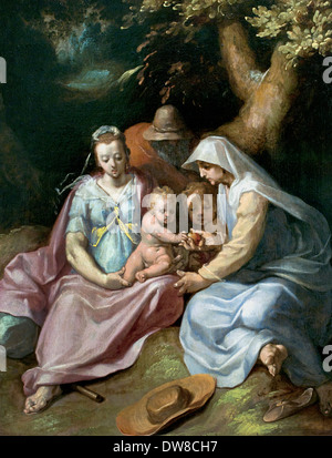 La Sainte Famille 1590 Cornelis Cornelisz. van Haarlem 1562 - 1638 Pays-Bas Néerlandais Banque D'Images