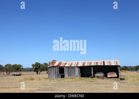 Old tin shed en Australie Banque D'Images