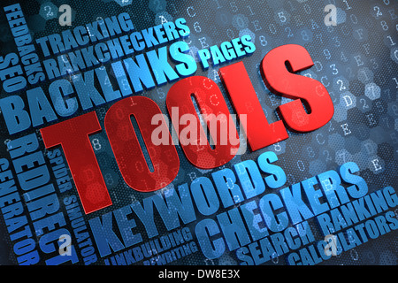 Outils - Wordcloud Concept. Banque D'Images