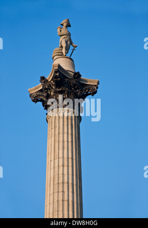 La colonne Nelson, l'amiral Horatio Nelson Bataille de Trafalgar Banque D'Images