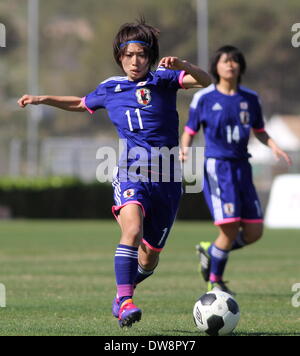 La Manga, en Espagne. 3 mars 2014. Le Japon, la Norvège v moins de 23 femmes, tournoi de La Manga, en Espagne Yoko Tanaka - Japon Photo de Tony Henshaw/Alamy Live News Banque D'Images