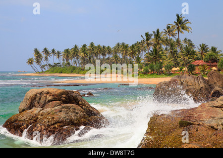 Sri Lanka, Galle, plage de Lighthouse Hotel, Banque D'Images