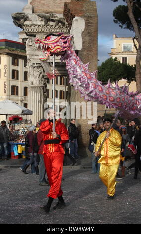 Rome, Italie. 2 mars 2014. Carnival sur Via dei Fori Imperiali street à Rome en Italie. Credit : Gari Wyn Williams / Alamy Live News Banque D'Images