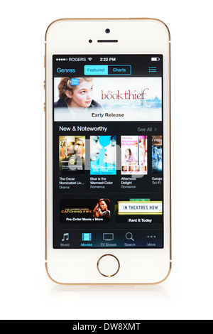 ITunes Movie Store, l'app en cours d'exécution sur l'iPhone 5S iPhone 5 S Banque D'Images
