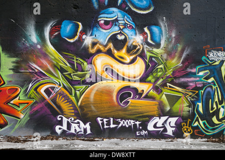 Graffiti sur mur, Detroit, Michigan USA Banque D'Images