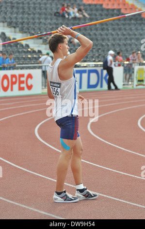 Pablo Bugallo (Espagne) prend part au lancer du javelot lors des Championnats du monde junior de l'IAAF de 2013 du 12 au 14 juillet, 2013 Banque D'Images