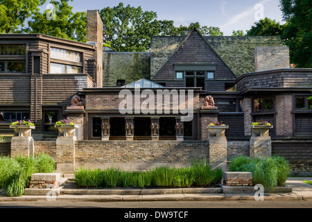 Frank Lloyd Wright home studio et Oak Park, Illinois Banque D'Images
