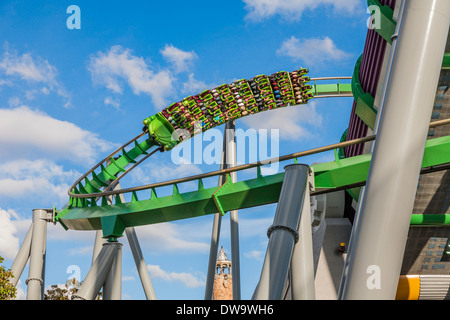 L'Incroyable Hulk coaster dans Marvel Super Hero Island à Universal Studios Islands of Adventure à Orlando, Floride Banque D'Images