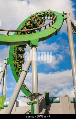 L'Incroyable Hulk coaster dans Marvel Super Hero Island à Universal Studios Islands of Adventure à Orlando, Floride Banque D'Images