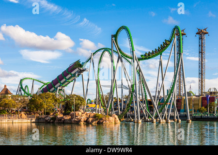 Incredible Hulk coaster dans Marvel Super Hero Island à Universal Studios Islands of Adventure à Orlando, Floride Banque D'Images