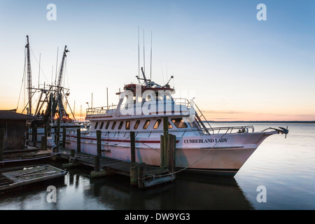 Dame Cumberland transporte des passagers de St Davids, la Géorgie à la Cumberland Island National Seashore Banque D'Images