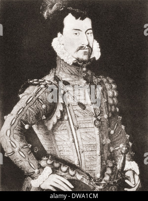 Robert Dudley, comte de Leicester, c.1532/1533-1588, âgé de vingt huit. Noble anglais, favori et ami d'Elizabeth I Banque D'Images