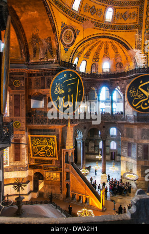 Détails de l'intérieur de Sainte-sophie à Istanbul, Turquie. Banque D'Images