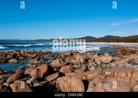 Plages Réserver 140 ha est une réserve naturelle côtière de l'est de la Tasmanie, en Australie, à 190 km au nord-est de Hobart et 180 Banque D'Images