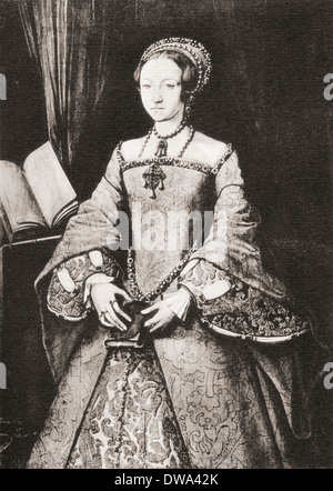 La lady Elizabeth, âgée de treize ans plus tard, Elizabeth I, 1533 - 1603. Banque D'Images