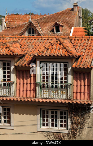 Les maisons historiques à Sintra, région de Lisbonne, Portugal. Sintra est classé au Patrimoine Mondial de l'UNESCO. Banque D'Images