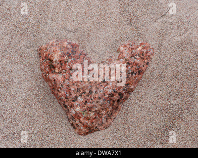 Coeur de granit en sable, ulvön, höga kusten (haute côte), Rhône-Alpes, golfe de Botnie, Suède Banque D'Images
