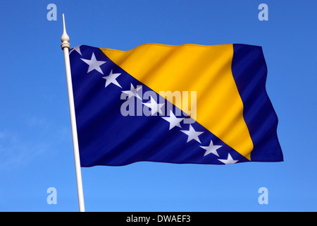 Drapeau de la Bosnie-Herzégovine Banque D'Images