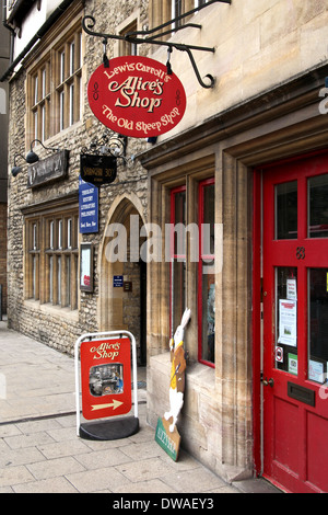 Lewis Carroll, Alice's shop à Oxford au Royaume-Uni. Banque D'Images