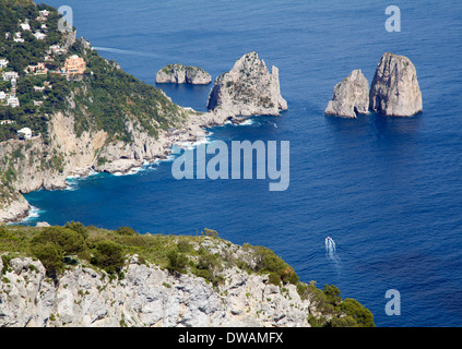 L'île de Capri, vue aérienne, Italie Banque D'Images