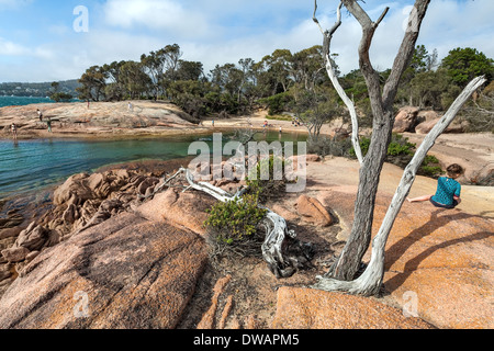 Honeymoon Bay, parc national de Freycinet, Tasmanie, Australie Banque D'Images