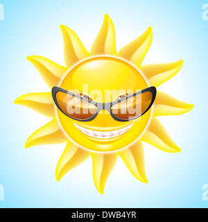 Avec des lunettes de soleil mignon. Personnage de dessin pour la conception Banque D'Images