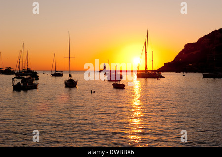 Sun set Mallorca Andraitx Banque D'Images