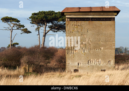 La Seconde Guerre mondiale Lookout Tower East Lane Bawdsey Banque D'Images