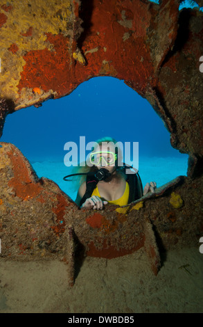 Plongée sous-marine sur épave. Banque D'Images